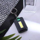 Mini Cob LED Keychain Flashlight Key Chain Portable Key Ring Light