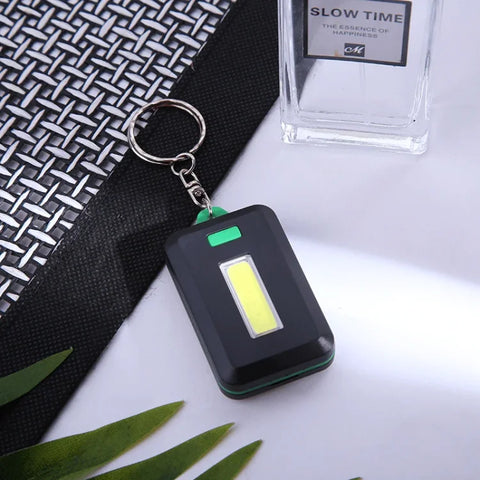 Mini Cob LED Keychain Flashlight Key Chain Portable Key Ring Light