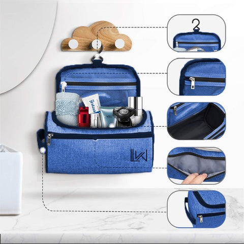 Toiletry Organizer Shaving Kit Travel Bag - Blue