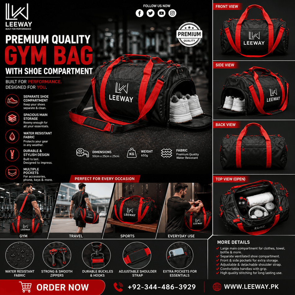Premium Gym Bag with Shoe Compartment