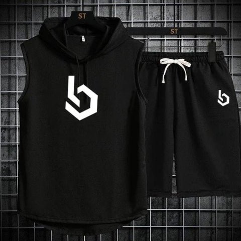 Gym Sleeveless Hooded Tracksuit