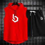 Gym Summer Sleeveless Hooded Tracksuit