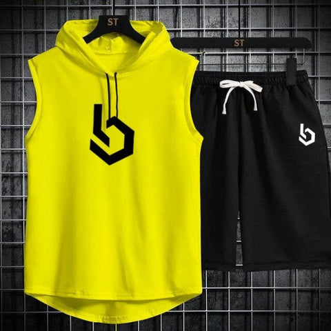 Gym Sleeveless Hooded Tracksuit