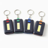 Mini Cob LED Keychain Flashlight Key Chain Portable Key Ring Light