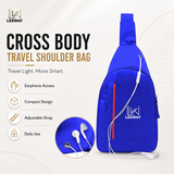 Leeway blue cross body travel shoulder bag