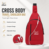 Leeway red cross body travel shoulder bag