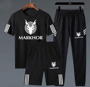 Pack of 3 Markhor Printed Black Summer Tracksuit
