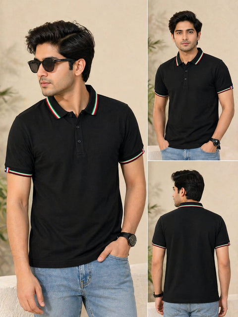 Leeway Premium Contrast Collar Polo Shirt – Slim Fit Summer Essential