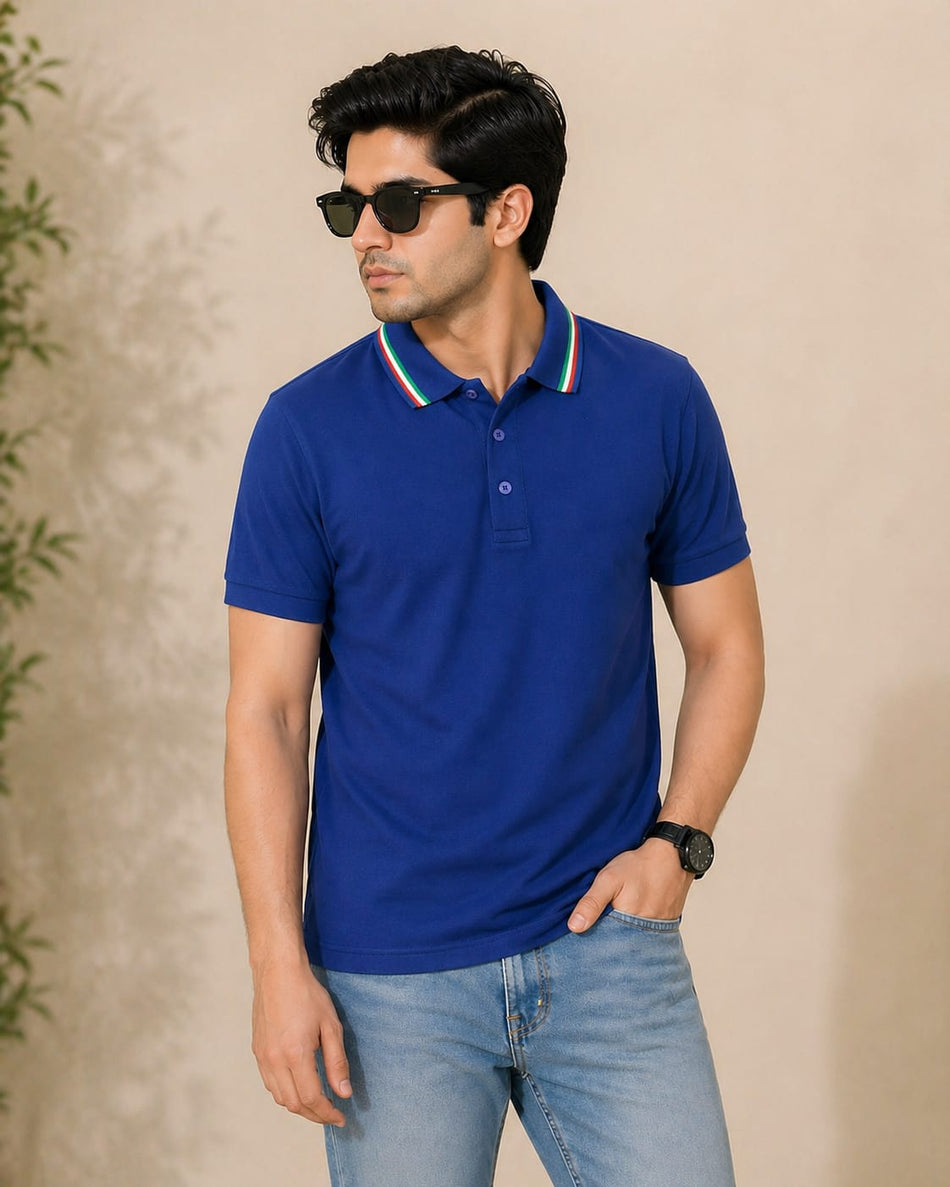 Leeway Premium Contrast Collar Polo Shirt – Slim Fit Summer Essential