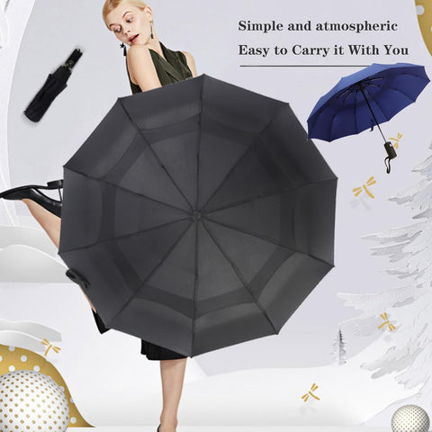 Compact Travel Umbrella with Windproof Design