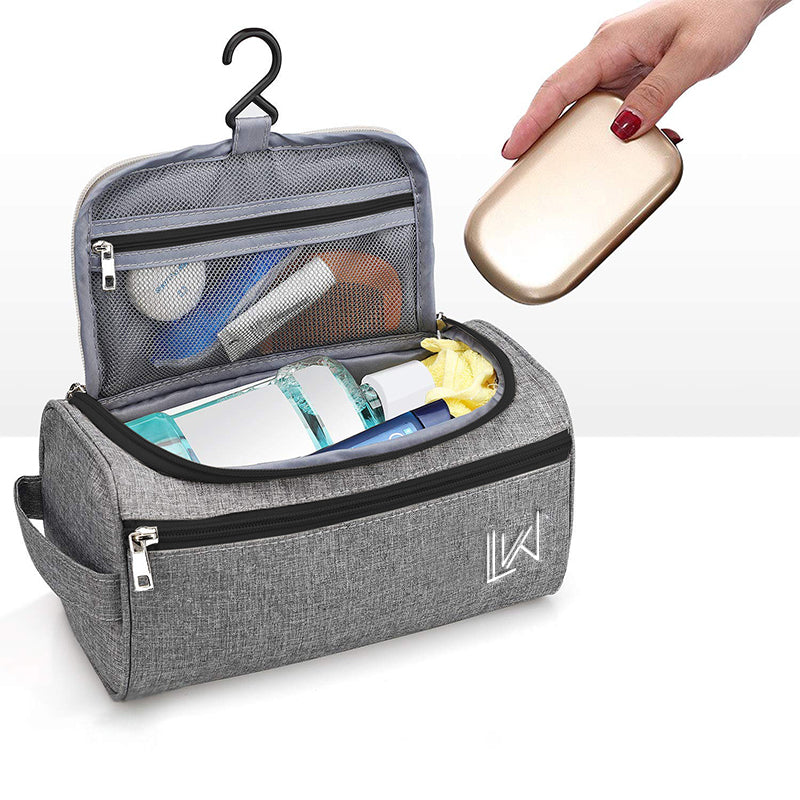 Toiletry Organizer Shaving Kit Travel Bag - Grey–