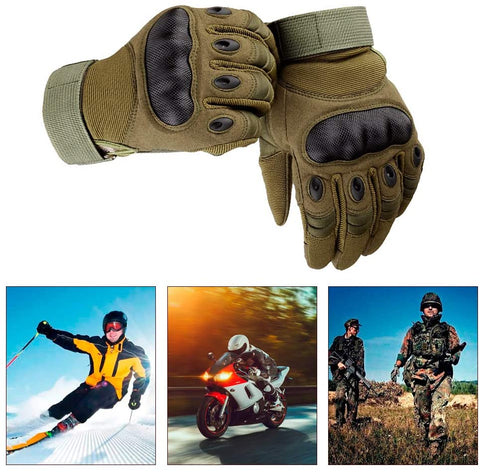 Full Finger Motorcycle Gloves - Green