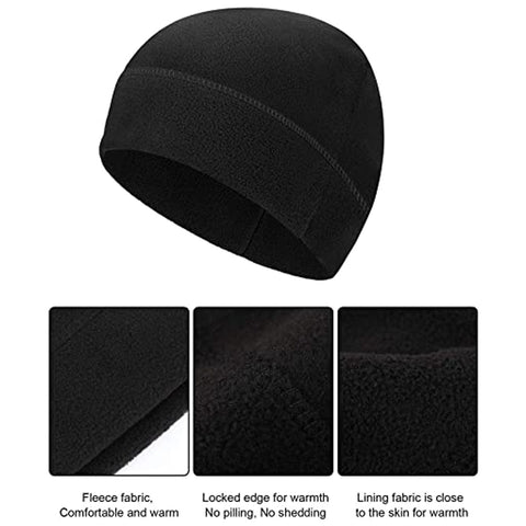 Stretchable Fleece Cap - Black